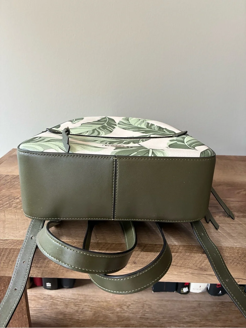 Coach Jordyn Backpack Banana Leaf Print,  Green / Chalk / Silver, 3962